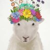 Sheep With Flowers Crown Paint By Numbers
