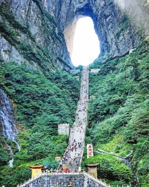 Tianmen Mountain In Heaven Gate Arch Paint By Numbers