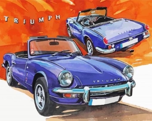 Triumph Spitfire Cars Art Paint By Numbers