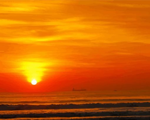 Veracruz Sunset Seascape Paint By Number