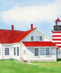 West Quoddy Head Lighthouse Paint By Numbers