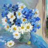 White Blue Vase Paint By Numbers