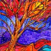 Aesthetic Stained Glass Tree Paint By Number