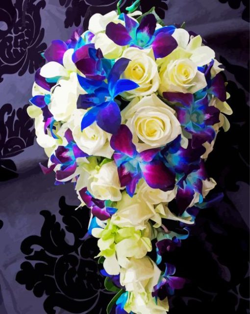Bouquet Of Rose And Orchids Paint By Number