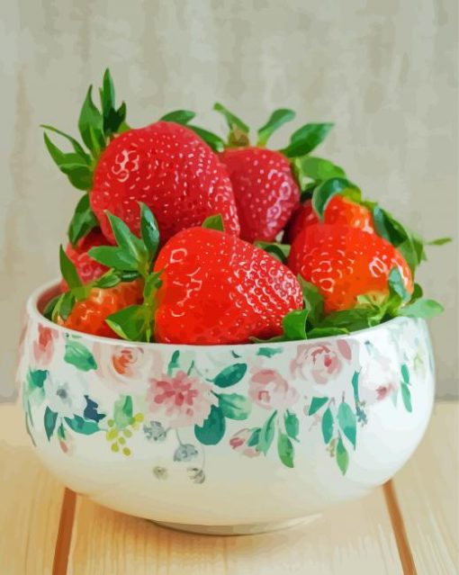 Bowl Of Strawberries Paint By Numbers