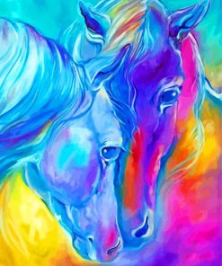 Colorful Horse Couple Paint By Number
