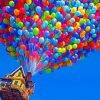Colorful Up Balloon House Paint By Number