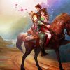 Fantasy Couple With Horse Paint By Numbers