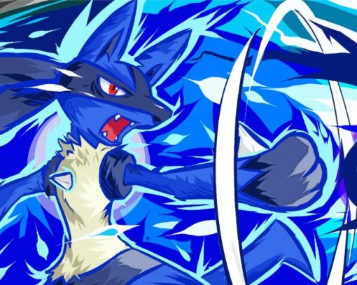 Pokemon Lucario Anime Paint By Numbers