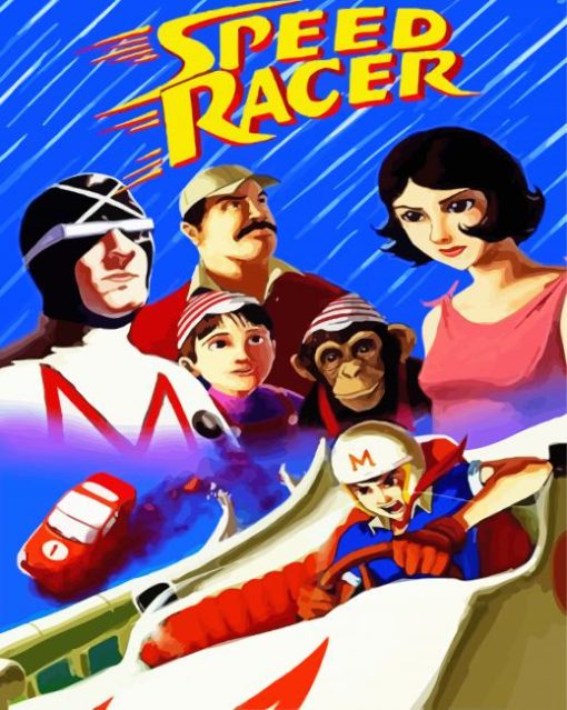 Speed Racer Animation Poster Paint By Numbers