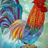 Abstract Rooster Bird Paint By Number