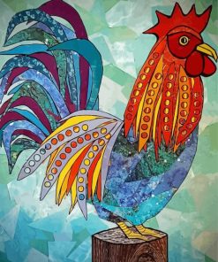 Abstract Rooster Bird Paint By Number