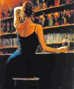 Aesthetic Woman In A Bar Art Paint By Numbers