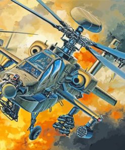 Apache Helicopter Art Paint By Numbers
