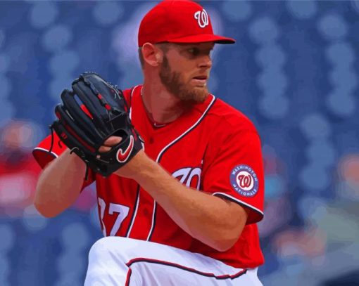 Baseball Player Stephen Strasburg Paint By Numbers