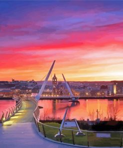 Beautiful Sunset In Londonderry Bridge Paint By Numbers