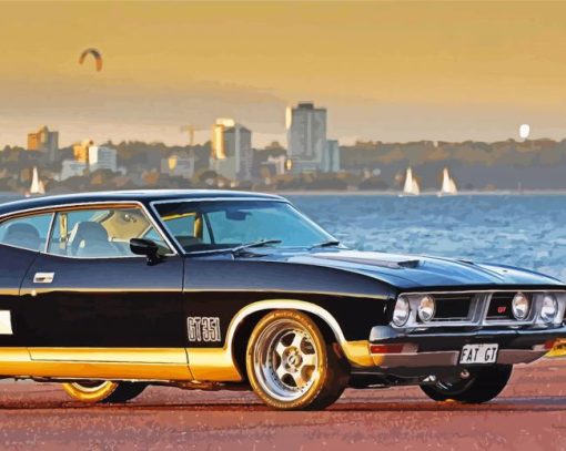 Black Falcon GT Car Paint By Numbers