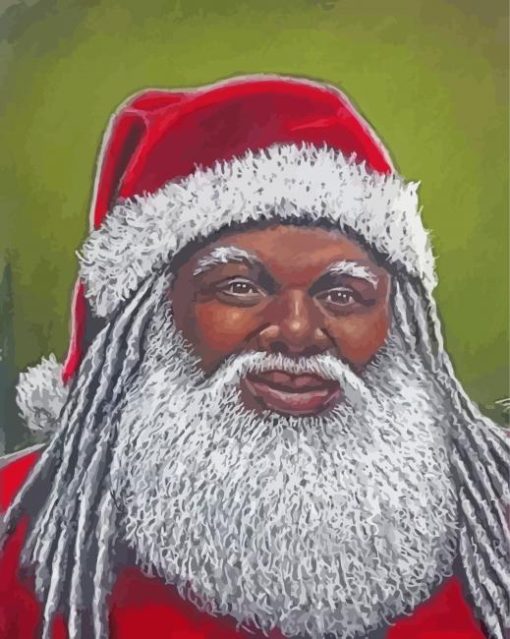 Black Santa Clause Art Paint By Number