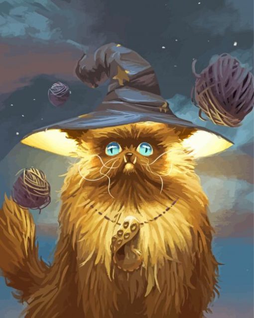Blue Eyed Cat Witch Paint By Number