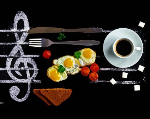 Breakfast Treble Clef Paint By Numbers