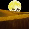 Camels And Moon On Desert Paint By Number