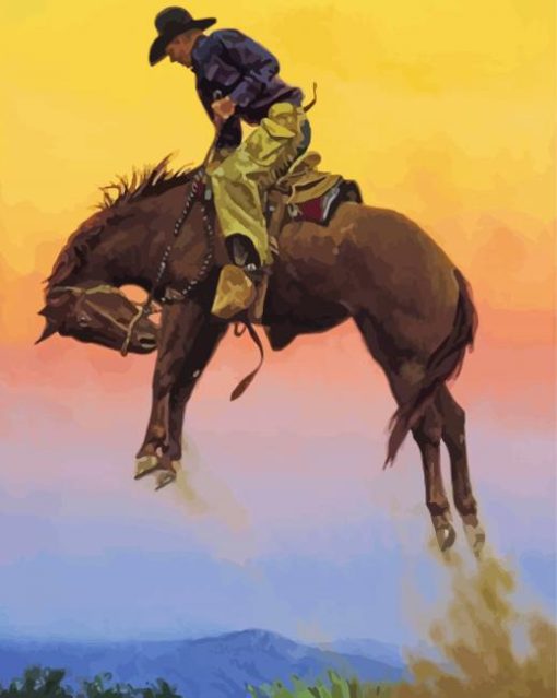 Cowboy In Arizona Illustration Paint By Numbers
