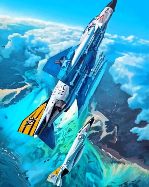 F4 Phantom Jet Flight Paint By Numbers