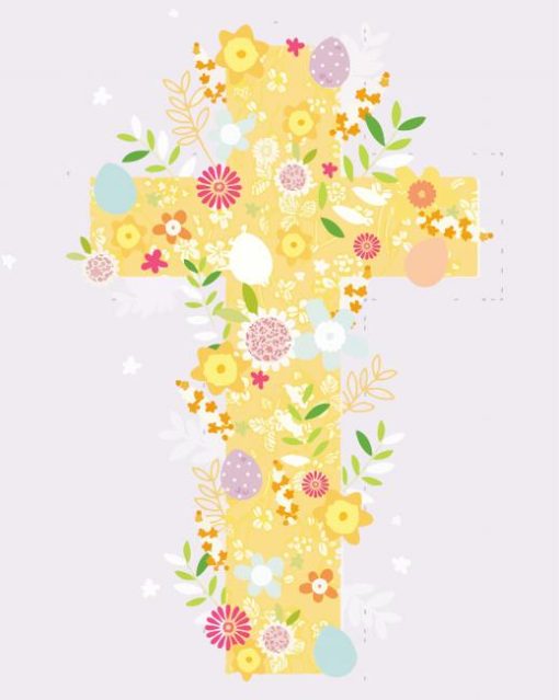 Floral Cross Paint By Numbers