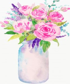 Flowers Mason Jar Art Paint By Numbers