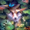 Fox And Butterfly Art Paint By Number