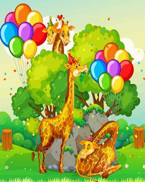 Giraffes Animals Party Paint By Number