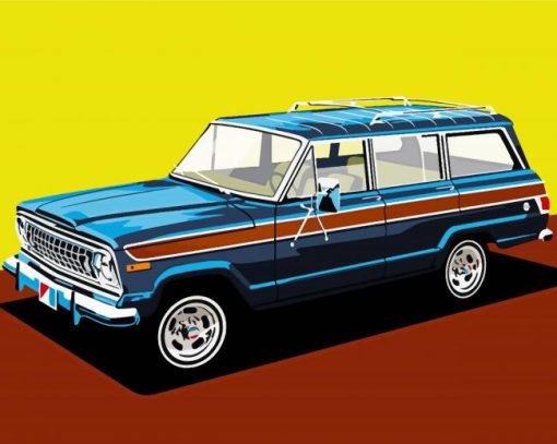 Illustration Jeep Wagoneer Paint By Numbers