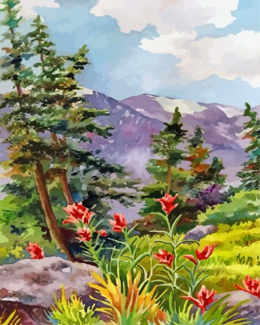 Indian Paintbrush By Anne Gifford Paint By Number