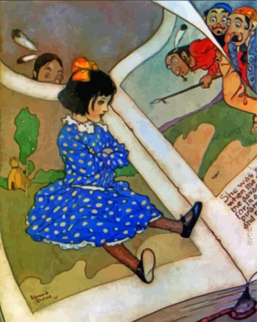 Little Girl In A Book By Edmund Dulac Paint By Numbers