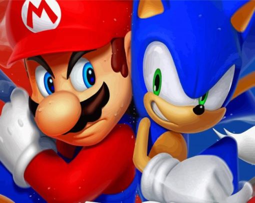 Mario And Sonic Video Game Paint By Numbers