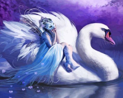 Masked Girl On Anime Swan Paint By Number