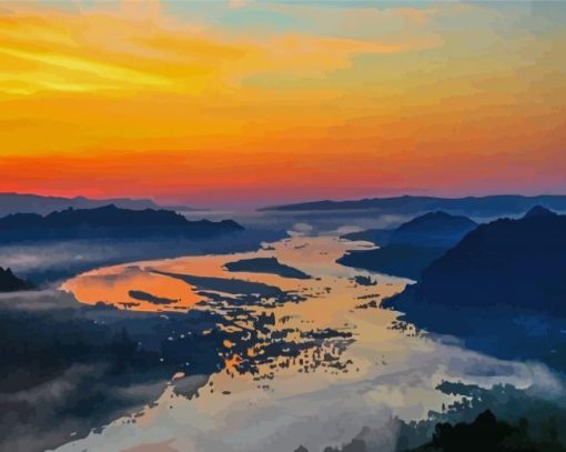 Mekong River View Paint By Numbers