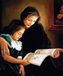 Mother Reading To her Daughter Paint By Numbers