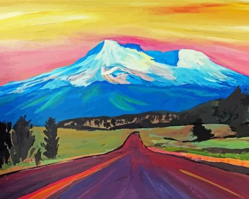 Mt Shasta Illustration Paint By Numbers