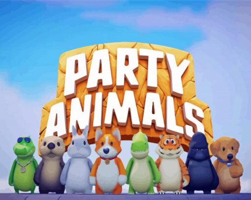 Party Animals Game Poster Paint By Number