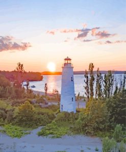 Point Clark Lighthouse Landscape Paint By Number