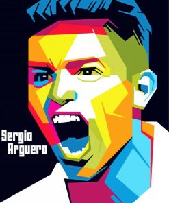 Pop Art Sergio Aguero Paint By Numbers