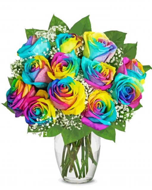Rainbow Roses Paint By Numbers
