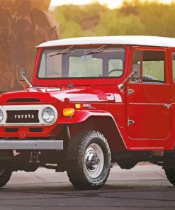 Red Vintage Land Cruiser Car Paint By Numbers