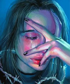 Sad Lady Crying Art Paint By Numbers