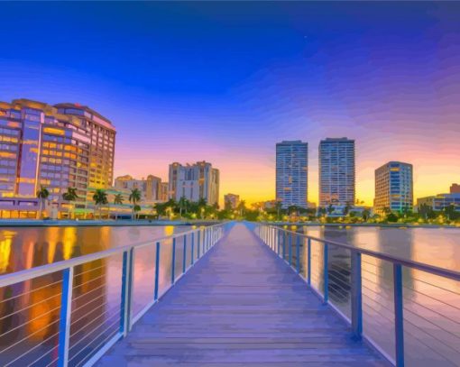 West Palm Beach City In Florida Paint By Numbers