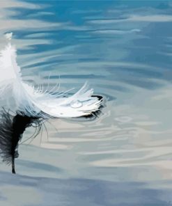 White Feather On Water Paint By Numbers