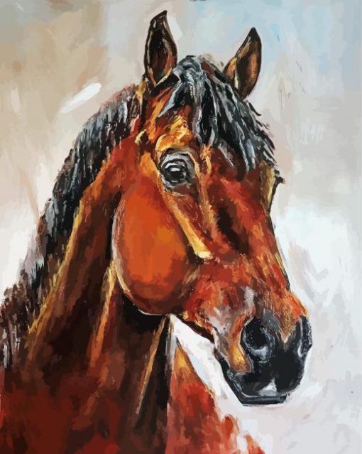 Abstract Brown Horse Head Paint By Numbers