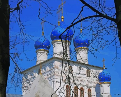 Aesthetic Blue Russian Onion Domes Paint By Numbers