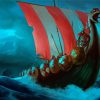 Aesthetic Viking Vessel Illustration Paint By Numbers